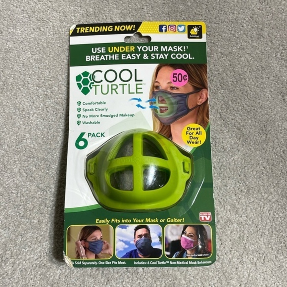 Cool Turtle‎ 6 pack worn under mask to make it more Comfortable, Speak Clearly